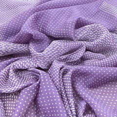 Lavender Dotted Mul Chanderi Printed