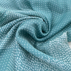 Light Sea Green Dotted Mul Chanderi Printed