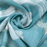 Light Sea Green Geometric Mul Chanderi Printed