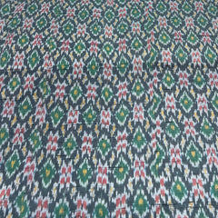 Black Geometric Pure Raw Silk Ikkat