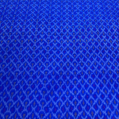 Royal Blue Geometric Pure Raw Silk Ikkat