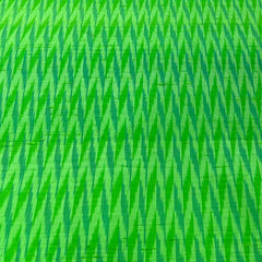 Light Green Dark Green Geometric Pure Raw Silk Ikkat