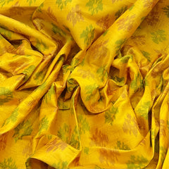Yellow Geometric Pure Raw Silk Ikkat