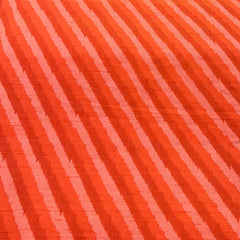 Orange Stripes Pure Raw Silk Ikkat