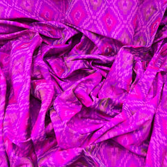 Purple Geometric Pure Raw Silk Ikkat