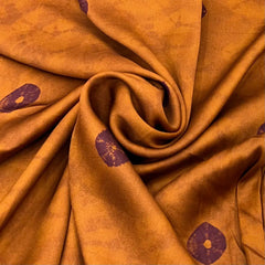 Burnt Orange Bandhani Modal Satin Printed