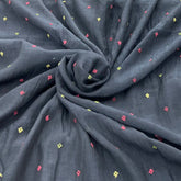 Black Multicolour Butti Mul Chanderi Embroidery