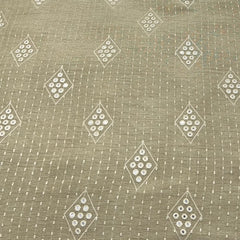 Gold Mirror Work & Thread Slub Silk Embroidery