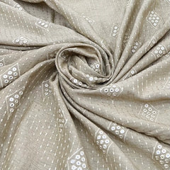 Gold Mirror Work & Thread Slub Silk Embroidery