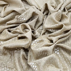 Gold Mirror Work & Thread Slub Silk Embroidery