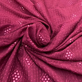 Maroon Wine Mirror Work & Thread Slub Silk Embroidery