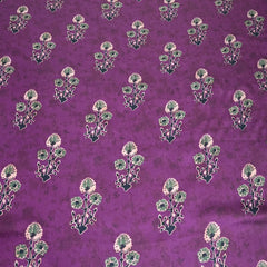Purple Floral Modal Satin Printed