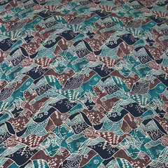 Emerald Green Abstract Modal Satin Printed