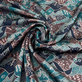 Emerald Green Abstract Modal Satin Printed