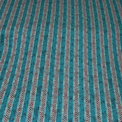Emerald Green Stripes Modal Satin Printed