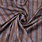 Coffee Brown Stripes Modal Satin Printed