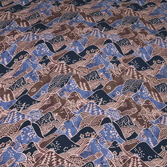 Coffee Brown Abstract Modal Satin Printed