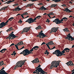 Maroon Abstract Modal Satin Printed