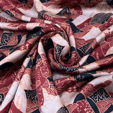 Maroon Abstract Modal Satin Printed