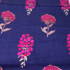 Purple Floral Modal Satin Printed