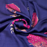 Purple Floral Modal Satin Printed