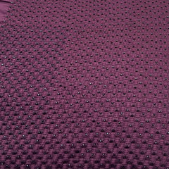 Wine French Knot Cut Dana Slub Silk Embroidery