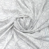 White Abstract Pure 60 Lea Linen Printed