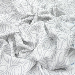 White Abstract Pure 60 Lea Linen Printed