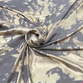 Charcoal Grey Gold Satin Velvet Foil Plain