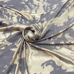 Charcoal Grey Gold Satin Velvet Foil Plain