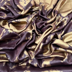 Wine Gold Satin Velvet Foil Plain