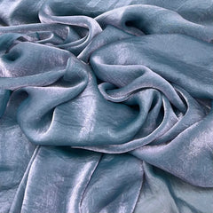 Greyish Blue Glass Tissue Organza Plain