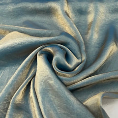 Two Tone Teal Blue Glass Tissue Organza Plain