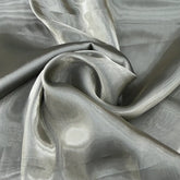 Steal Grey Glass Tissue Organza Plain