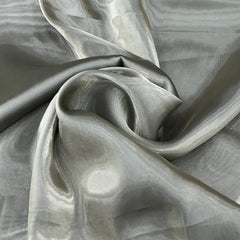 Steal Grey Glass Tissue Organza Plain