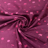 Maroon Lotus Chanderi Printed