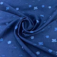 Blue Lotus Chanderi Printed