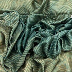 Green Yellow Wave Chanderi Printed