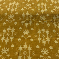 Mustard Yellow Geometric Pure Linen Printed