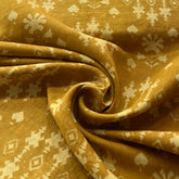 Mustard Yellow Geometric Pure Linen Printed