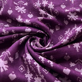 Light Purple Geometric Pure Linen Printed
