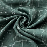 Sage Green White Abstract Pure Linen Printed