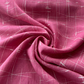 Bubble Gum Pink White Abstract Pure Linen Printed