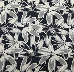 Black Floral Lily Modal Satin Printed