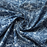 Indigo Blue Tropical Leaf Cotton Block Printed