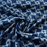 Indigo Blue Geometric Cotton Block Printed