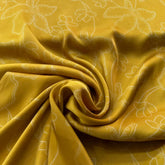 Yellow Floral Modal Satin Printed