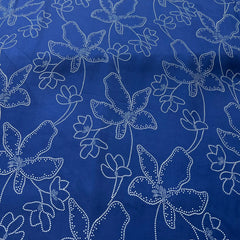 Blue Floral Modal Satin Printed