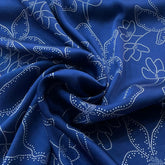 Blue Floral Modal Satin Printed
