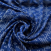 Blue Geometric Modal Satin Printed